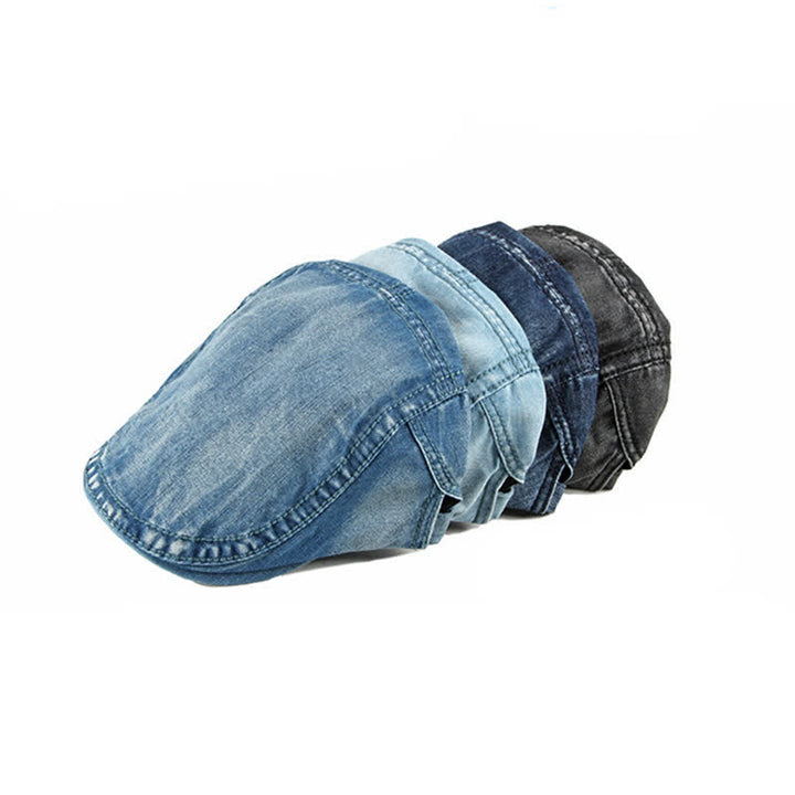 Einfache Jeans-Denim-Casquette-Baskenmütze - image 2