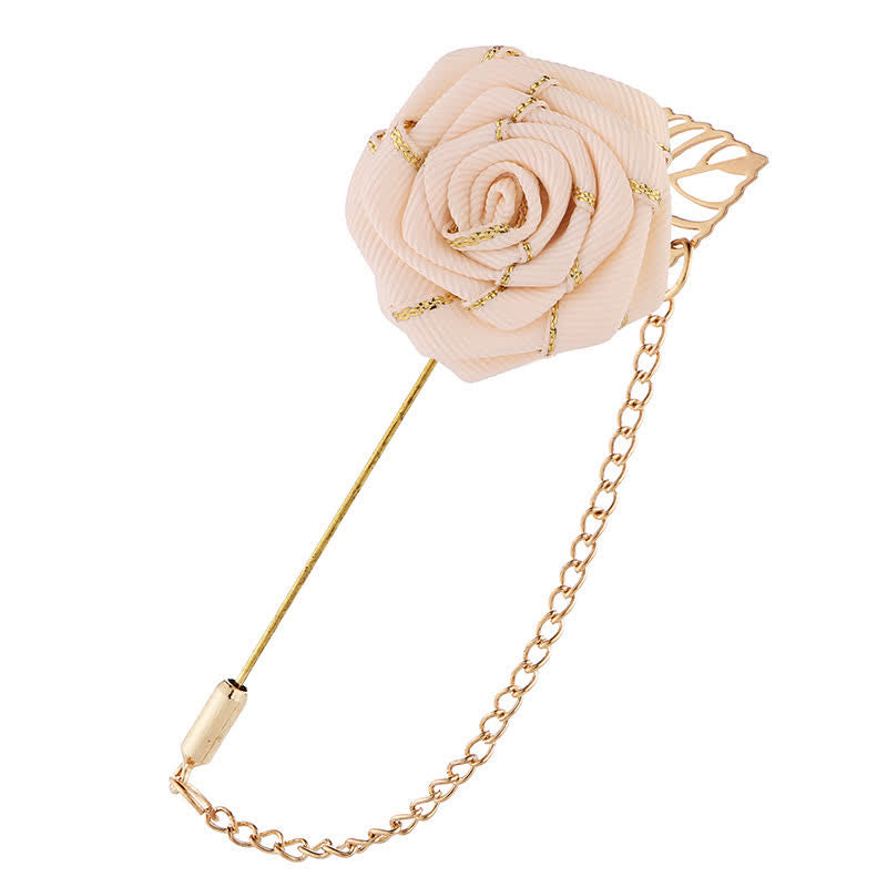 Florale Kamelienkette Brosche für Männer