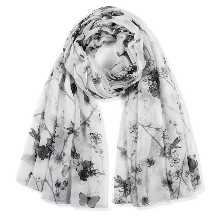 Eleganter, lebhafter Damen-Wickelschal mit Blumenmuster
