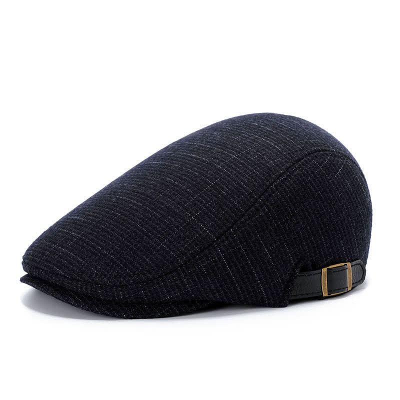 Künstler-Polarfleece-Kariertes Flat Cap Barett - Dunkles Quadrat - Verstellbar (ca. 22"-23 1/4") - image 11