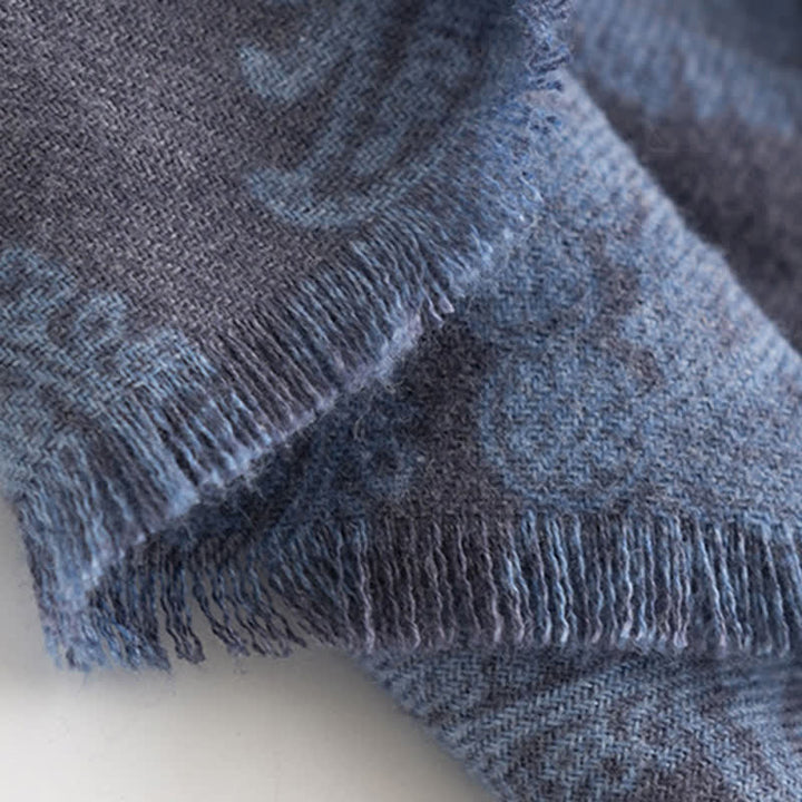 Kurzer Damen Paisley Schal mit Quasten für Herbst und Winter