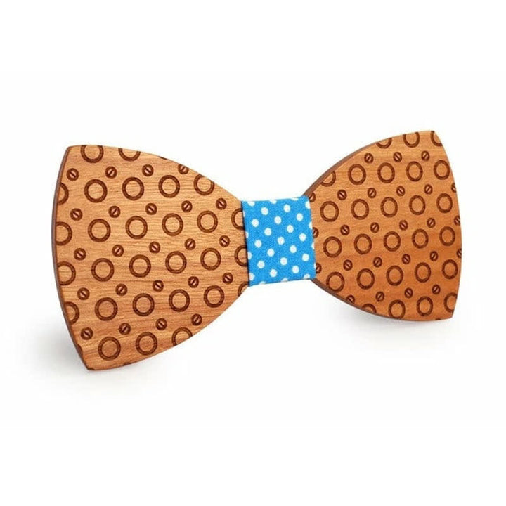Herren Fliege aus Holz mit Polka-Dots