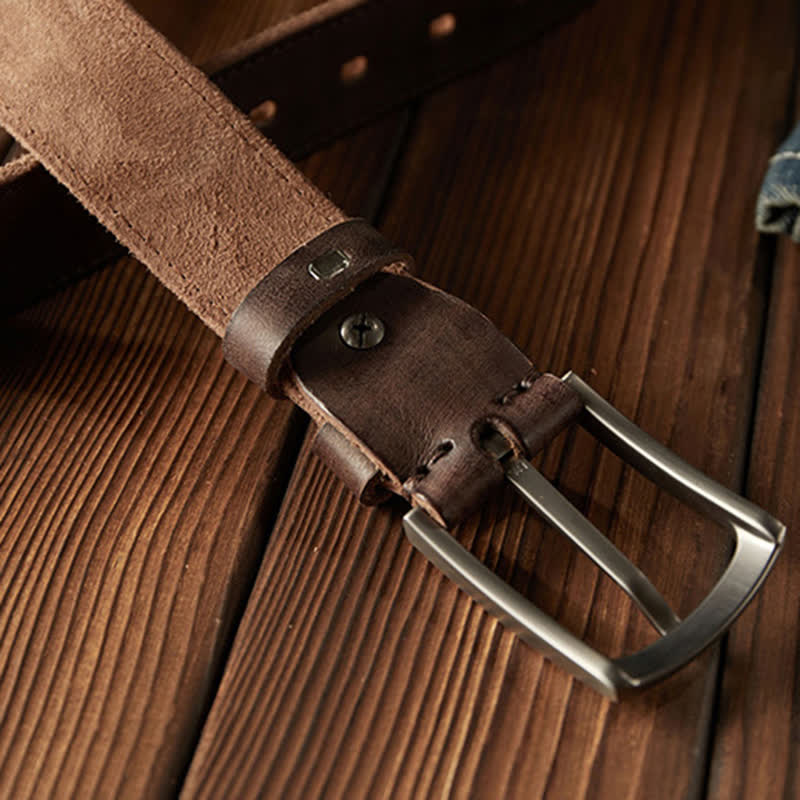 Klassischer strukturierter Cowboy-Ledergürtel für Herren