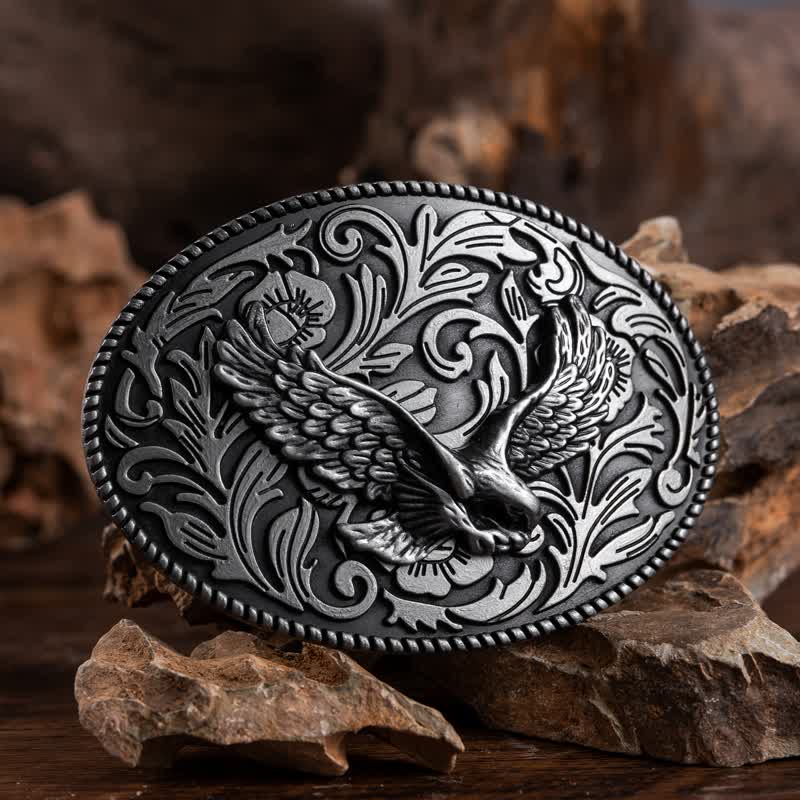 Herren DIY Tier Fliegende Adler Schnalle Ledergürtel