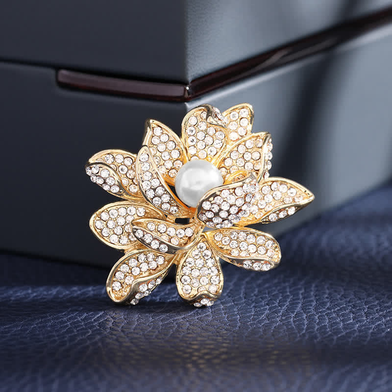Frauen Temperament Perlen Lotus Brosche