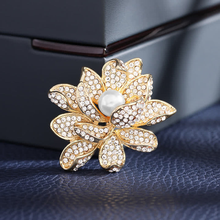 Frauen Temperament Perlen Lotus Brosche