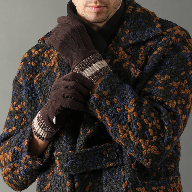 Unisex-Wildleder-Fleece-rutschfeste-Finger-Flip-Handschuhe