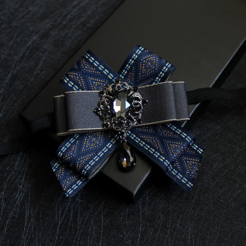 Luxuriöse blaue Strass Wassertropfen Fliege