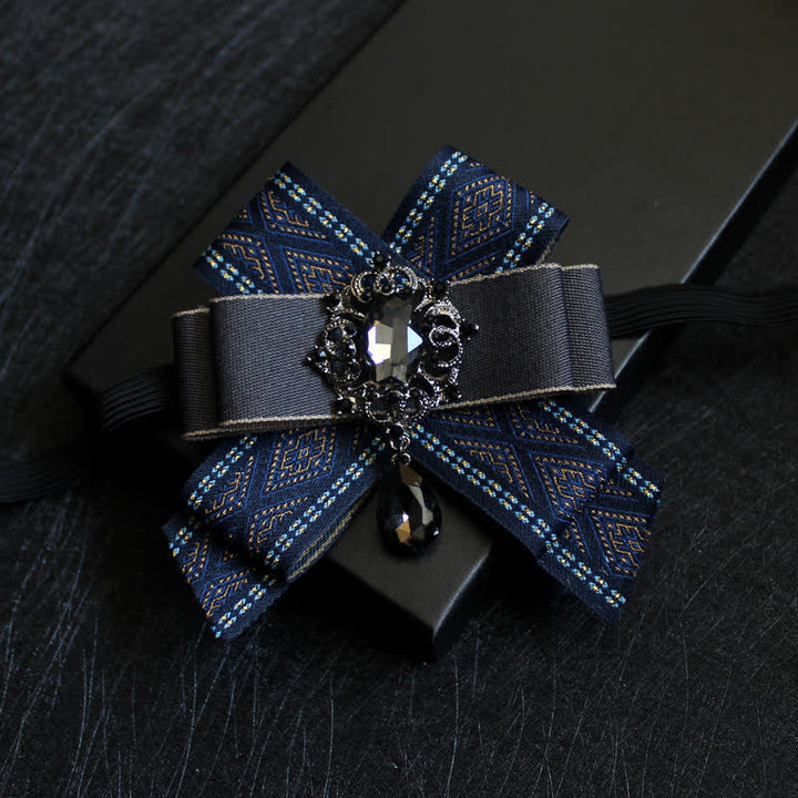 Luxuriöse blaue Strass Wassertropfen Fliege