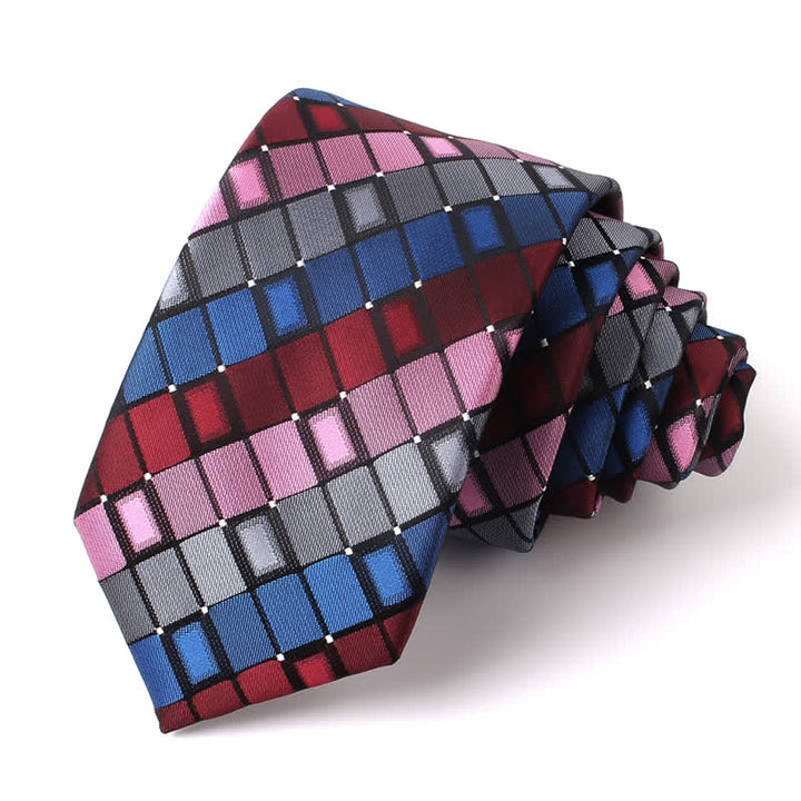 Herren Bunte Patch Quadratische Kariert Krawatte