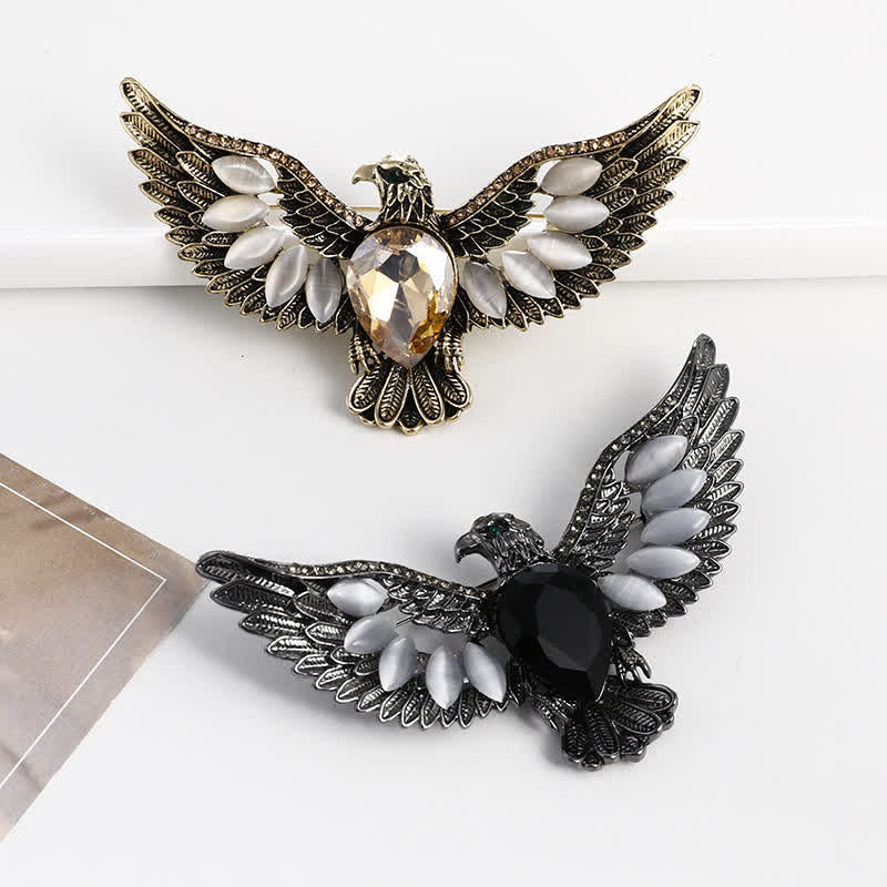 Fliegender Falkengemmen-Brosche für Herren