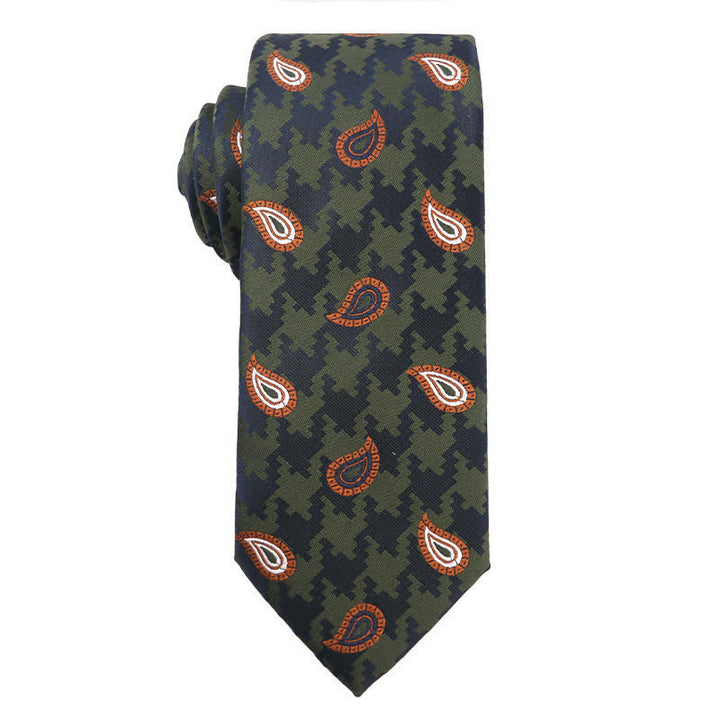 Herren Waldgrün Orange Serie Krawatte