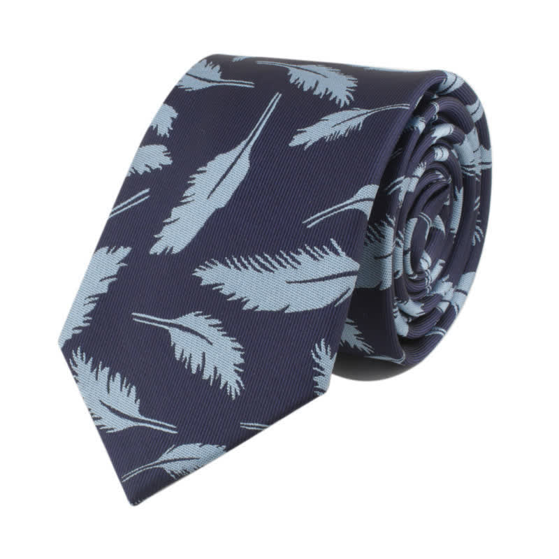 Herren Krawatte mit Federdruck Jacquard - Dunkelblau - image 6