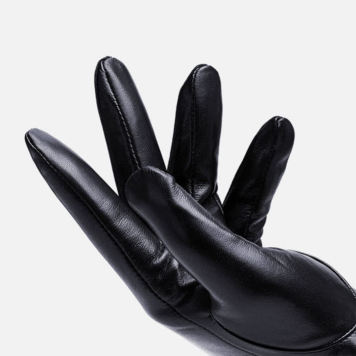 Wasserdichte PU-Lederhandschuhe für Herren mit Touchscreen-Funktion