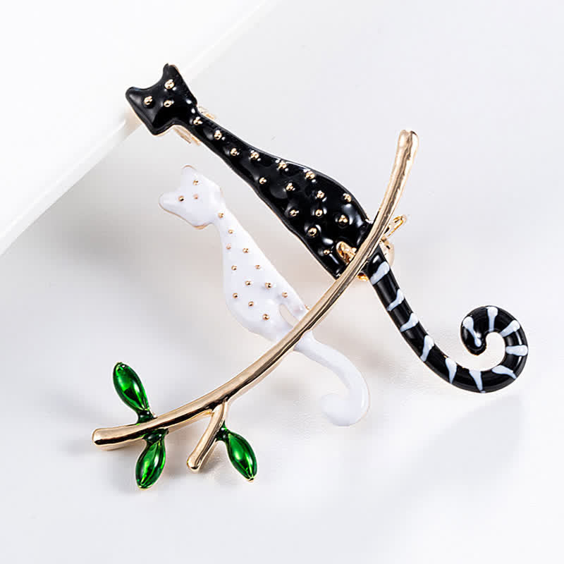 Frauen Gemütliches Kätzchen Polka Dot Katzenbrosche