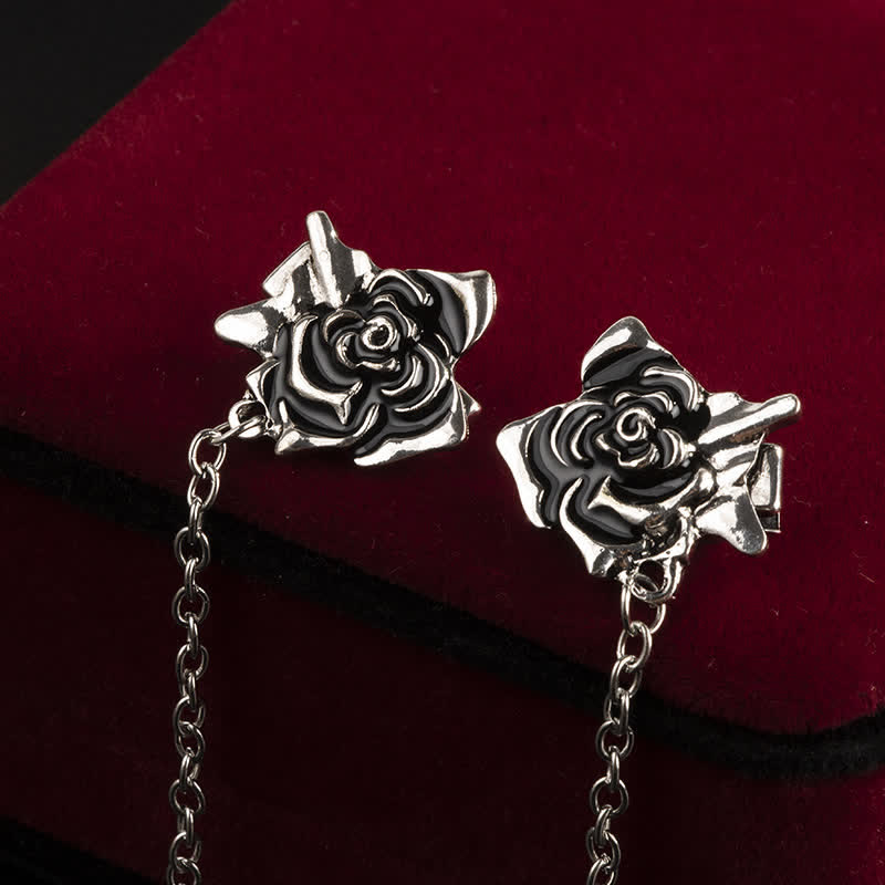 Herrenschmuck: antike Rosettenbrosche mit Kettenkragenclip
