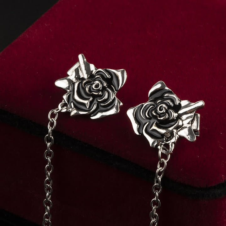 Herrenschmuck: antike Rosettenbrosche mit Kettenkragenclip