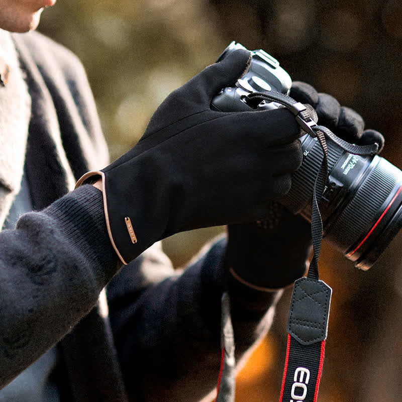 Thermo-Veloursleder-Split-Finger-Handschuhe