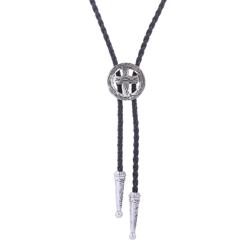 Retro-Hemd-Accessoires Kreis-Kreuz-Bolokrawatte