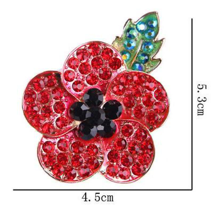 Wunderschöne rote Mohnblumen-Brosche für Frauen