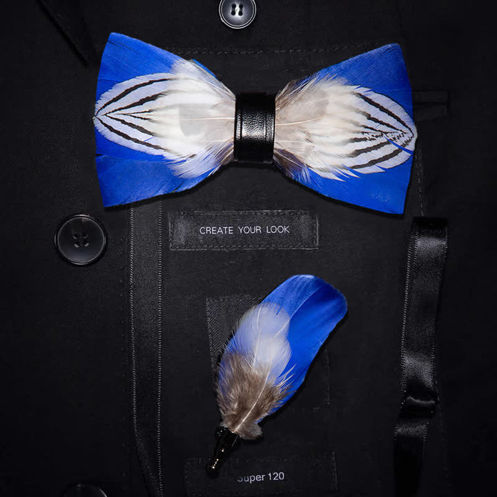 Blau &amp; Weiß Liberty Federfliege mit Reversnadel
