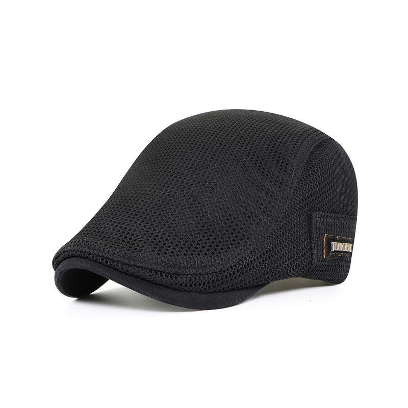 Stilvolle, atmungsaktive Sport-Barettkappe mit Netz - Schwarz - Verstellbar (ca. 22"-23 5/8") - image 0