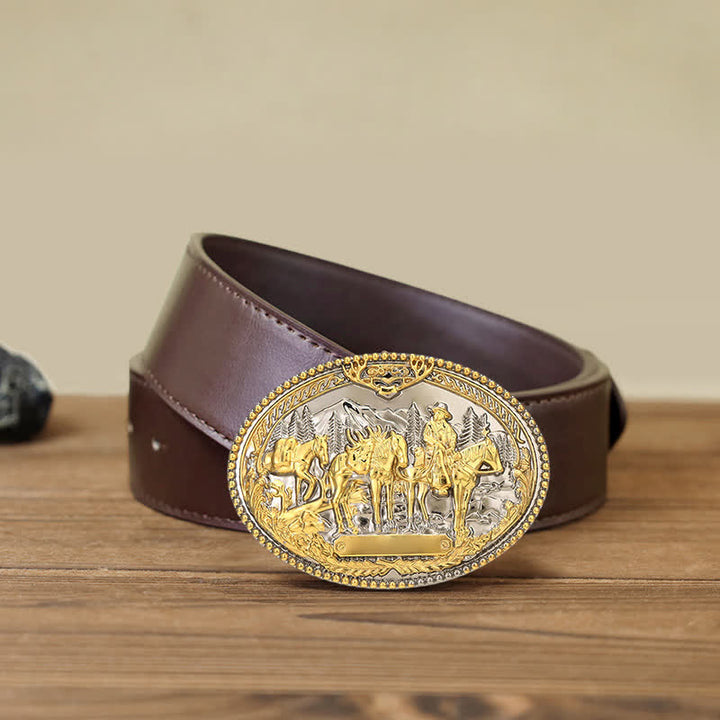 Herren DIY Cowboy Ritter Führt Pferd Schnalle Ledergürtel