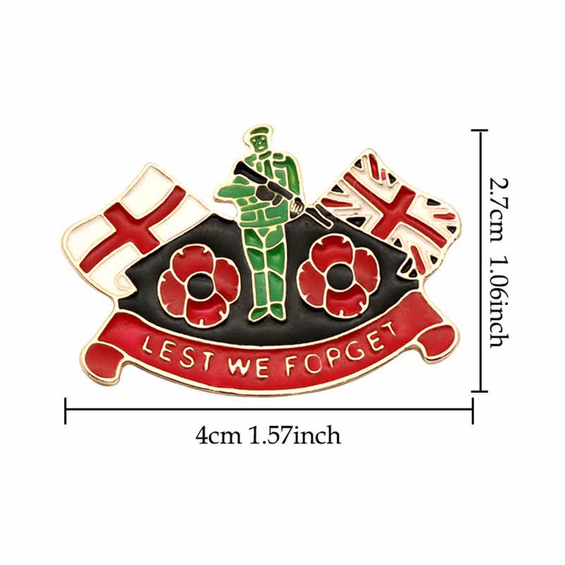 Unisex Lest We Forget Soldat Mohnblume Brosche