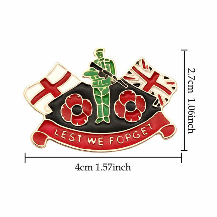 Unisex Lest We Forget Soldat Mohnblume Brosche