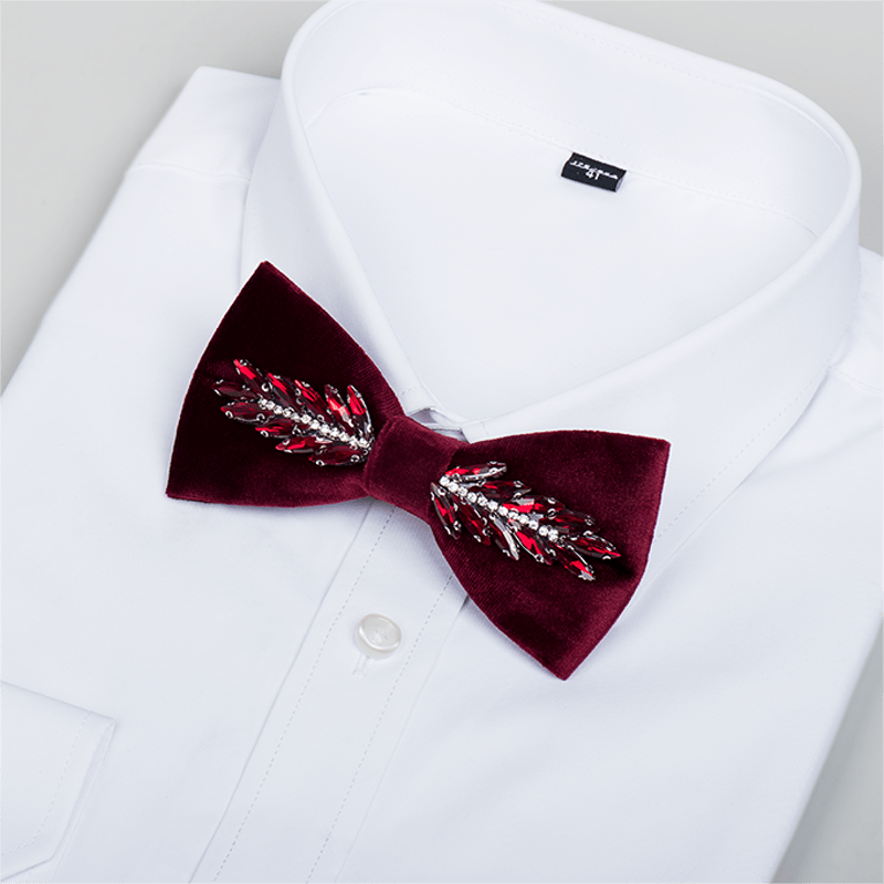 Herren Witty Crystal Samt Fliege