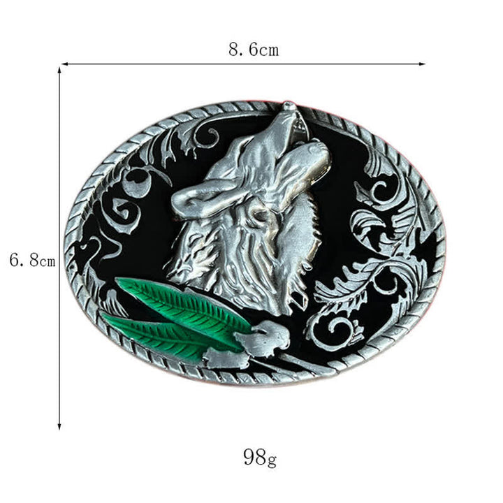 Herren DIY-Gürtel mit heulender Wolfschnalle aus Leder