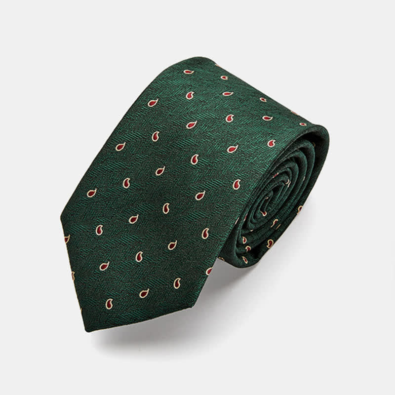 Herren Luxus Mikro Paisley Krawatte - Grün - image 7