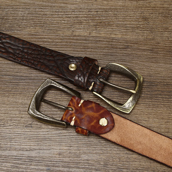 Herren-Retro-Ledergürtel mit Yak-Haut-Muster