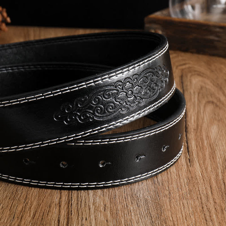 Ledergürtel mit Antik-Gold-Adler-Motiv für Herren