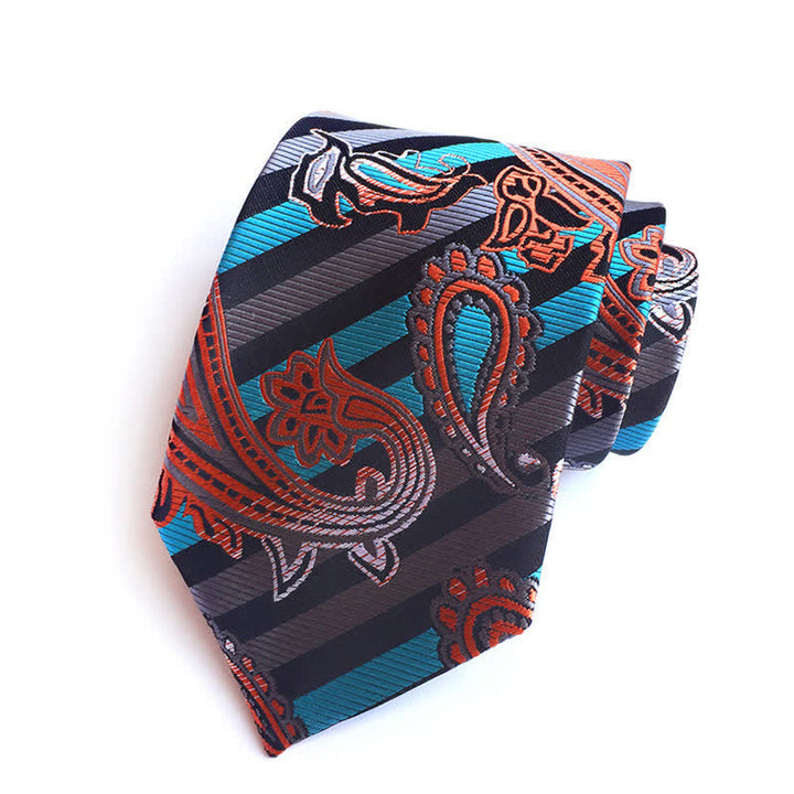 Himmelblau &amp; Orange Geniale Paisley Krawatte für Männer