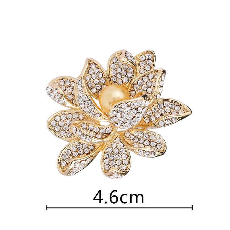 Frauen Temperament Perlen Lotus Brosche