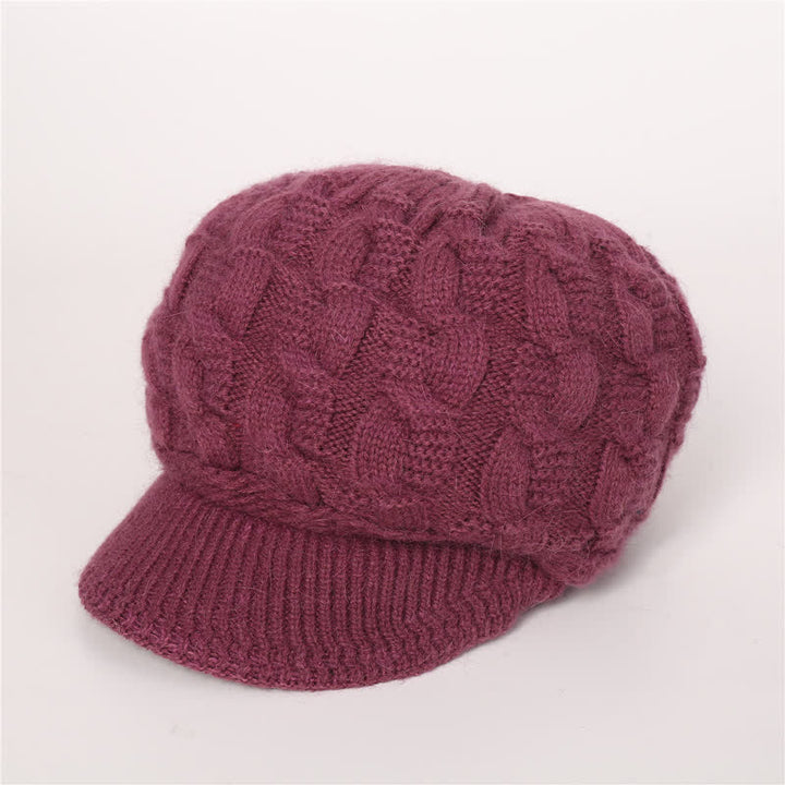 Damen Beanie-Hut mit lockerem flauschigem Futter und Schirm