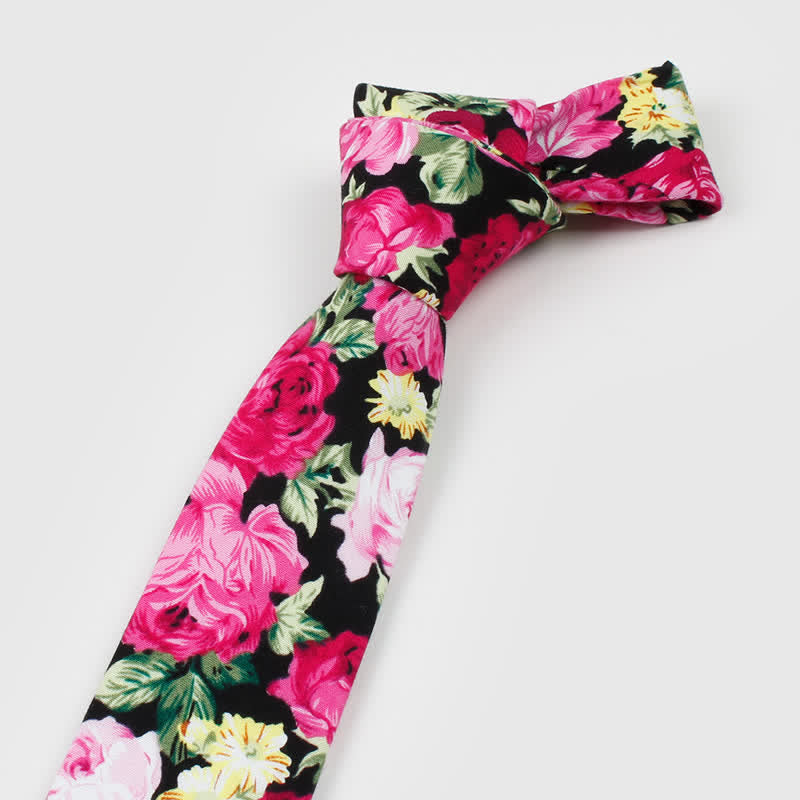 Herren Blumenkrawatte aus Baumwolle