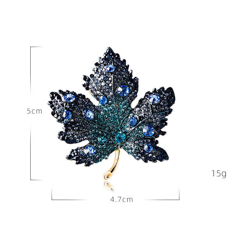 Frauen Strass Kristall Ahornblatt Brosche