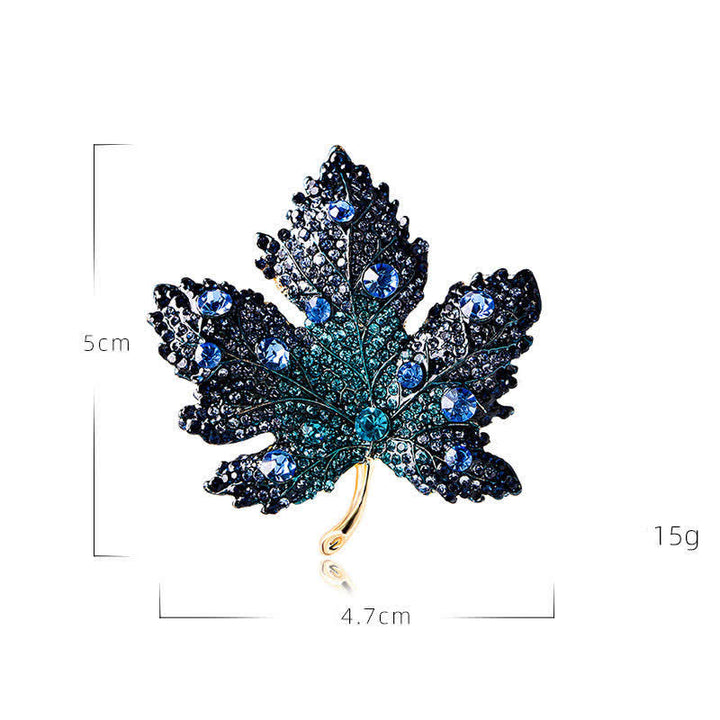 Frauen Strass Kristall Ahornblatt Brosche
