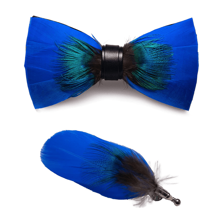 Oxford Blaue Pfauenfederfliege mit Reversnadel