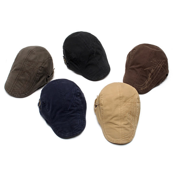 Alphabet Einfarbige Gewaschene Denim-Beret-Mütze