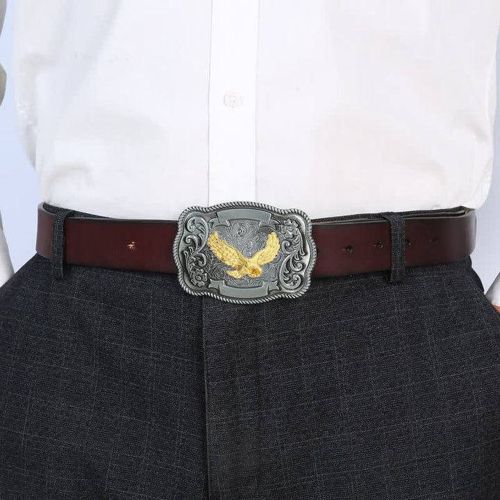 Herren DIY Ledergürtel mit goldener Tierschnalle