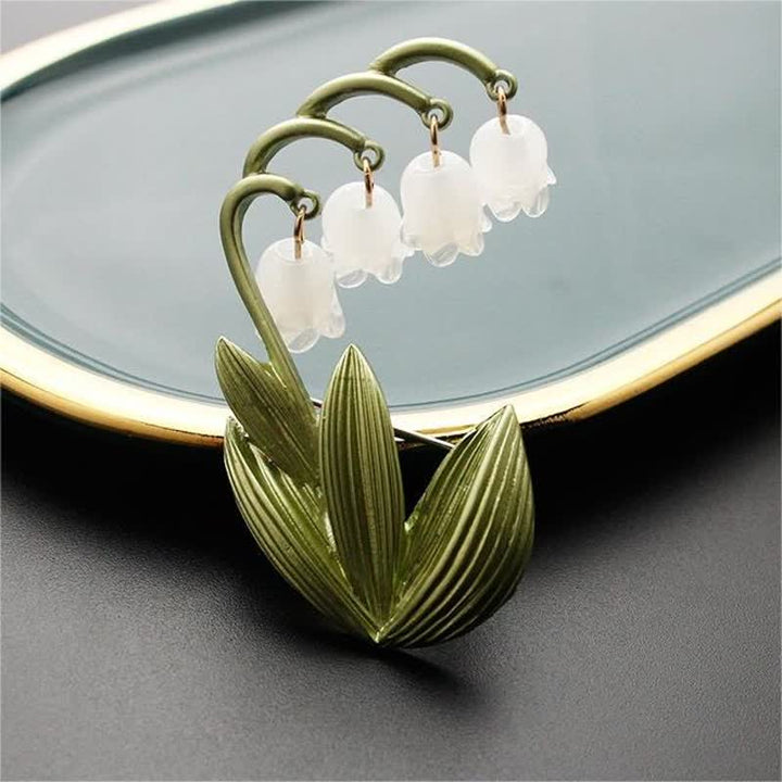Damen Reines Weißes Maiglöckchen-Brosche