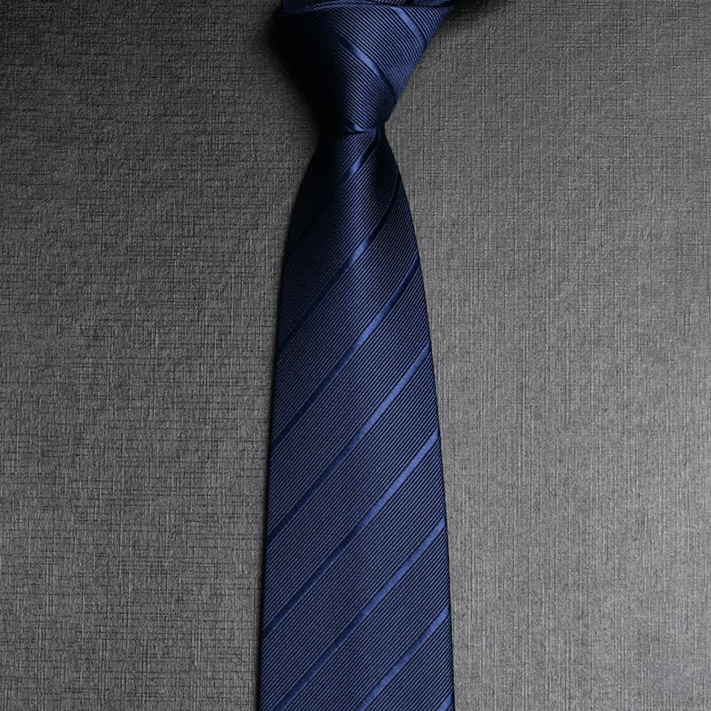 Herren-Krawatte aus dunkel gefärbtem Köperstoff - Blau - image 4