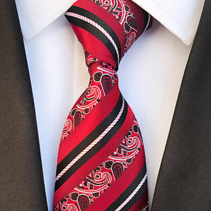 Herrenkrawatte mit Mix Paisley Streifen