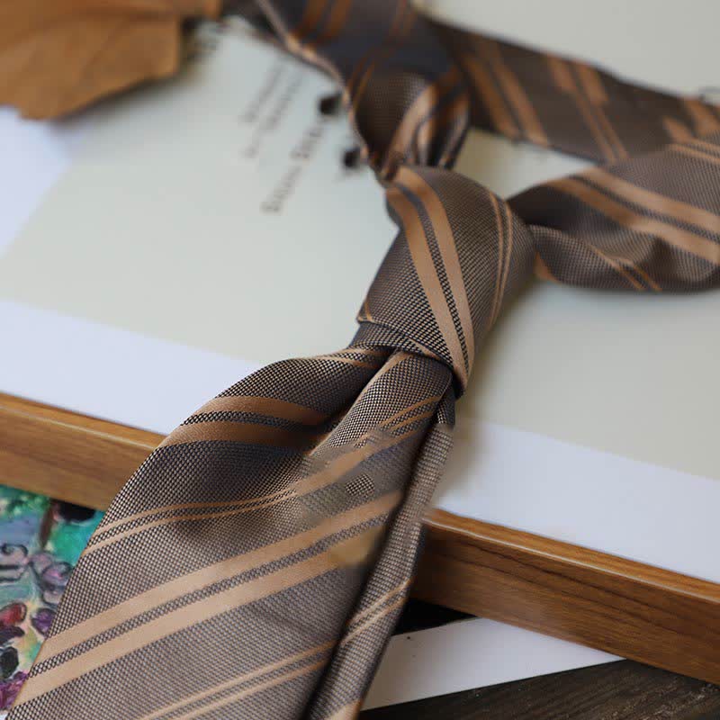 Krawatte der Serie 'Coffee Colors' mit Streifen und Paisley-Muster für Herren - Stil #11 - image 14
