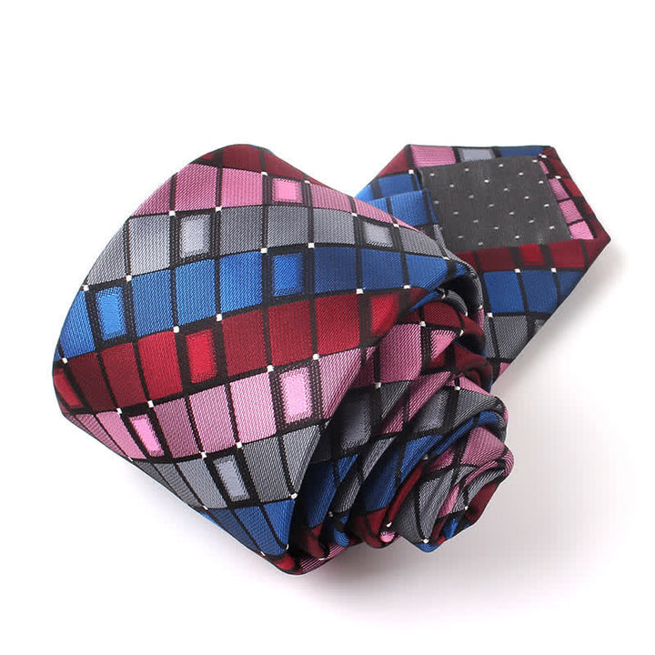Herren Bunte Patch Quadratische Kariert Krawatte