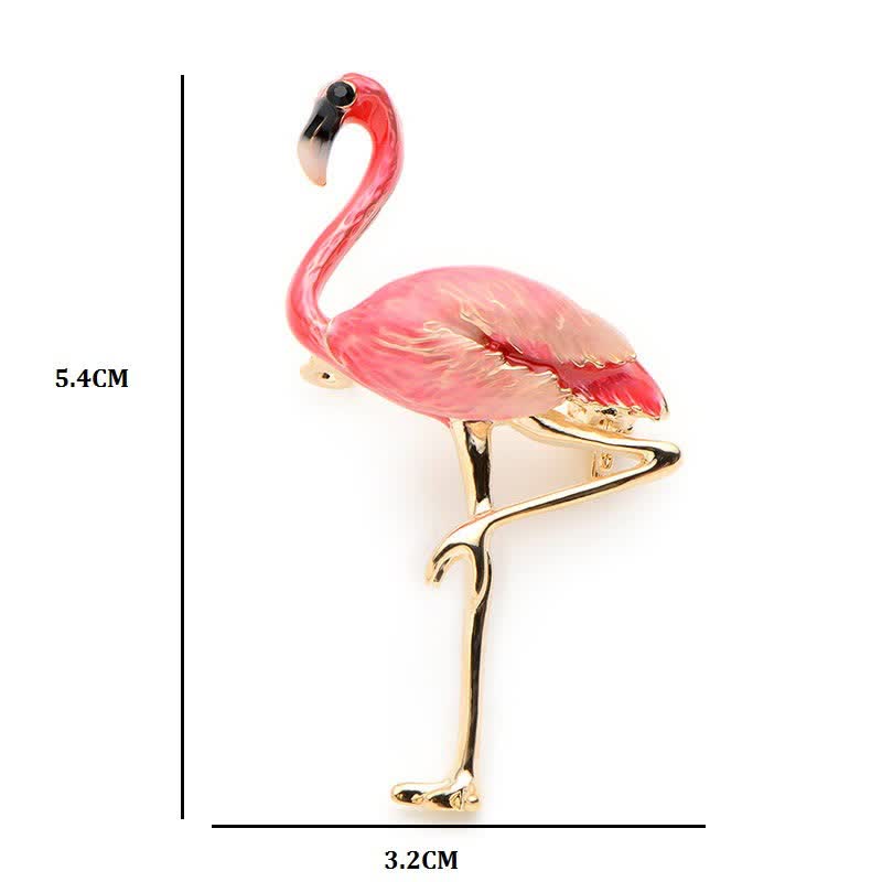 Frauen Exotische Emaille Flamingo Brosche