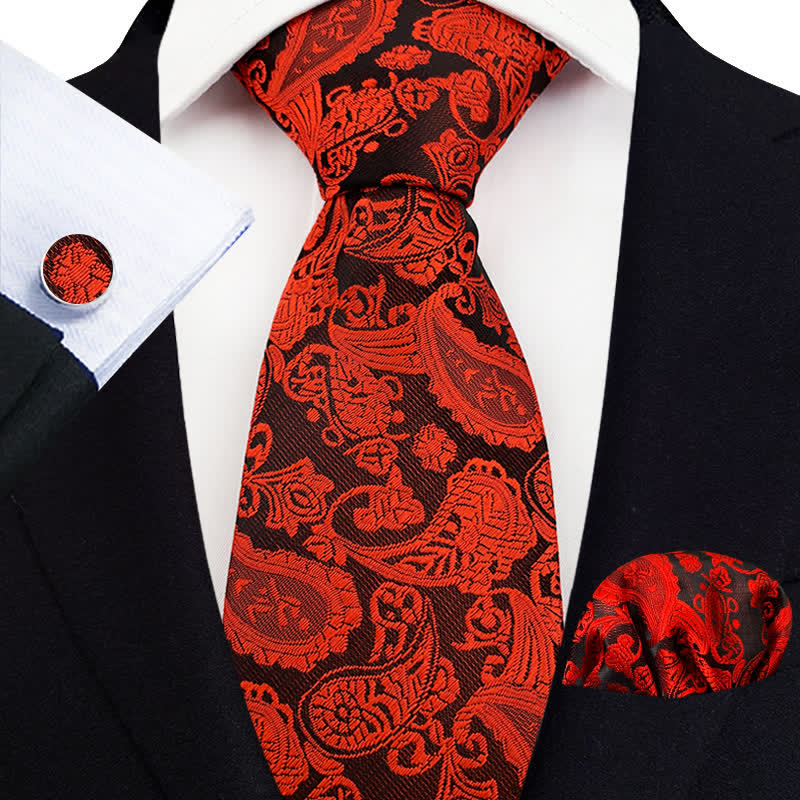3-tlg. Set mit exotischer Paisley-Krawatte für Herren